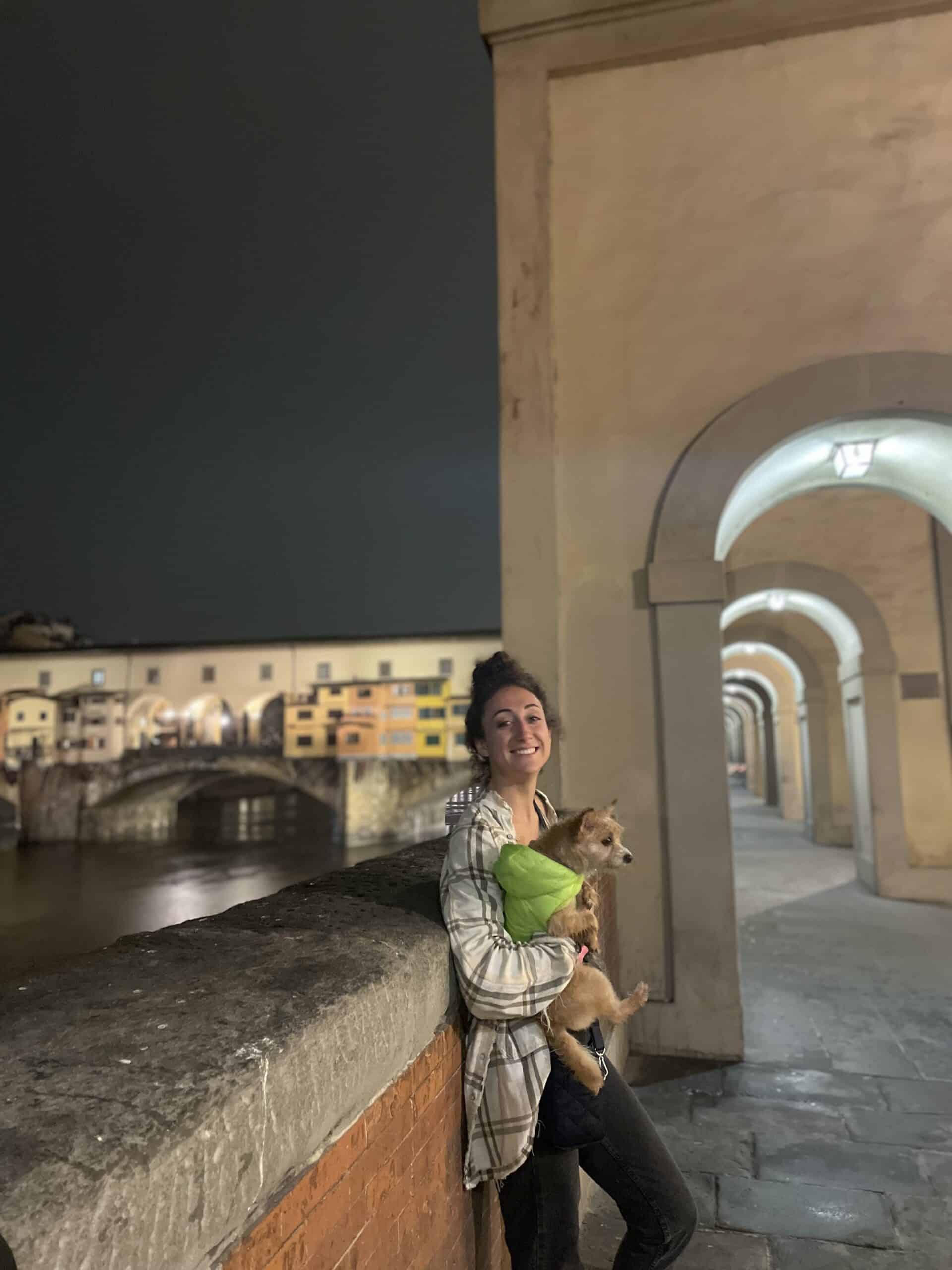 Sheila and I walking near Centro Storico in Florence on our Italian adventure