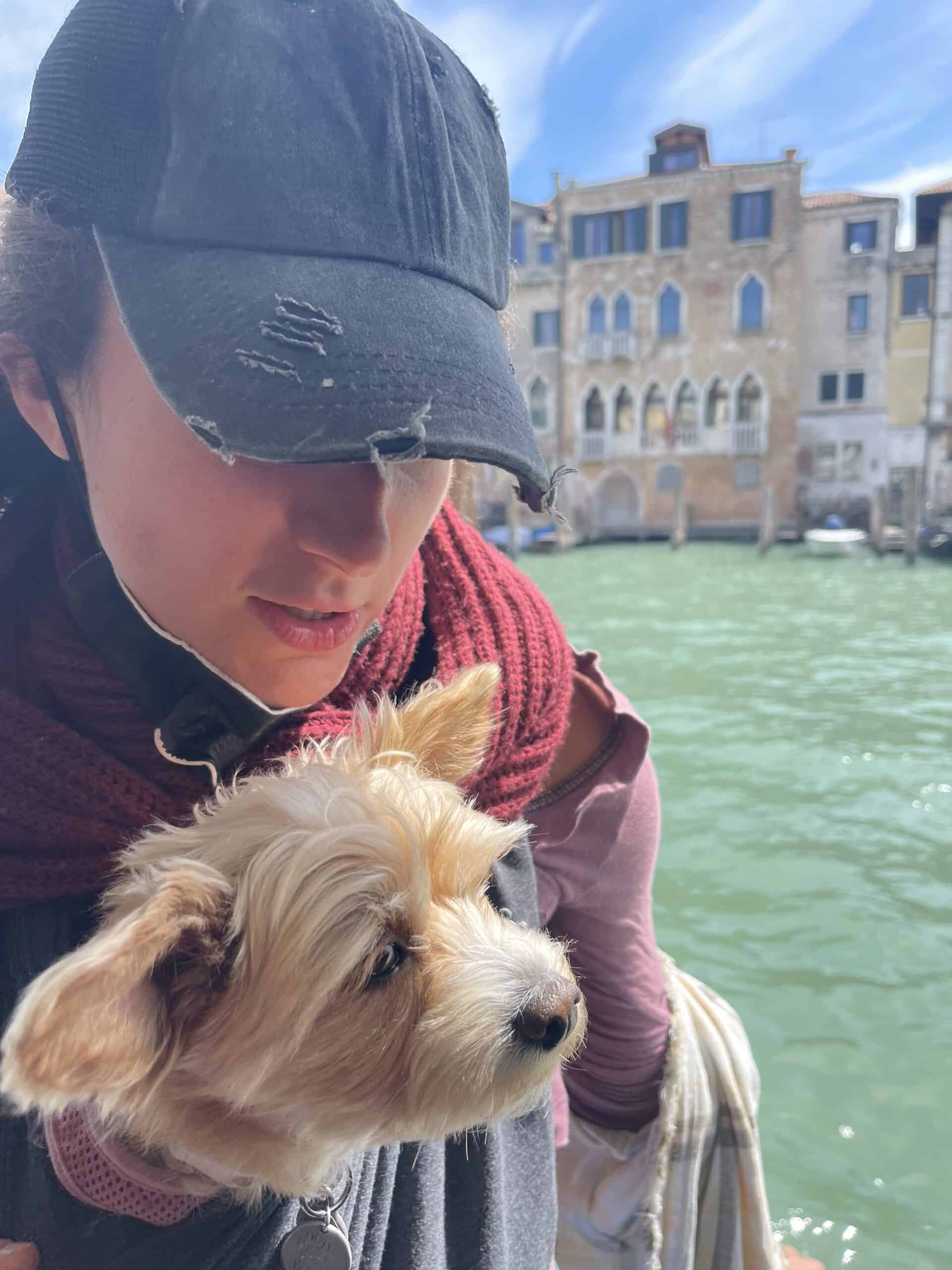 Sheila and I riding the Vaporetta in Venice, Italy